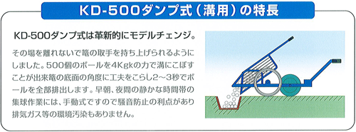 KD-500ダンプ式の特徴